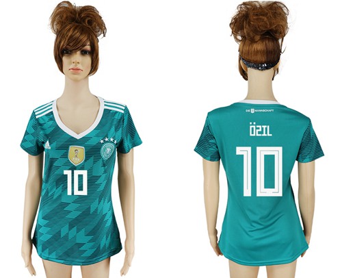 Women's Germany #10 Ozil Away Soccer Country Jersey - Click Image to Close